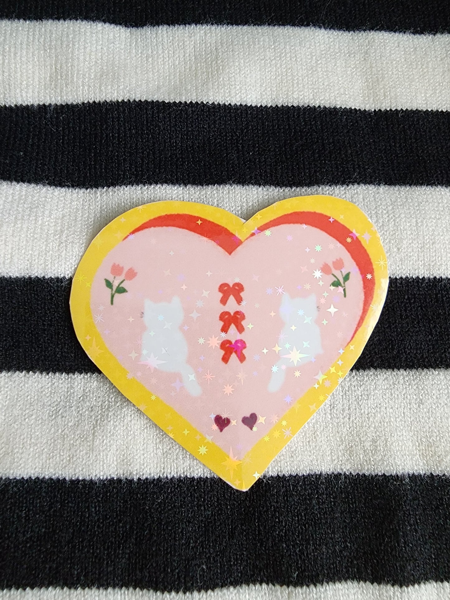 Cat person Yellow (Holographic Sticker)