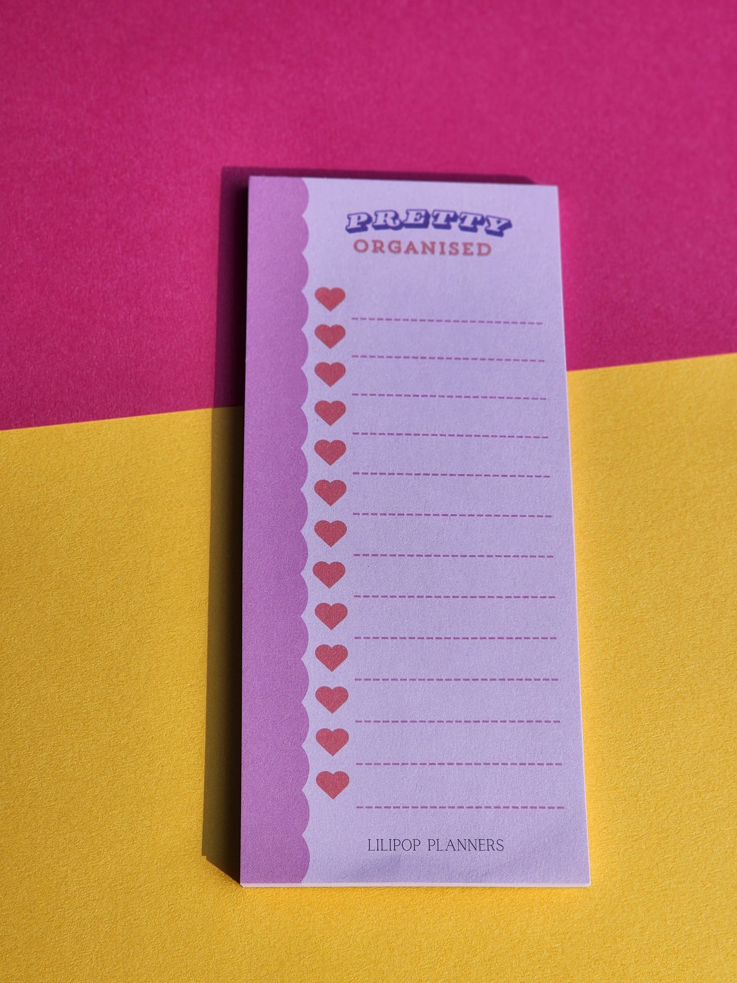 Hearts notepad planner