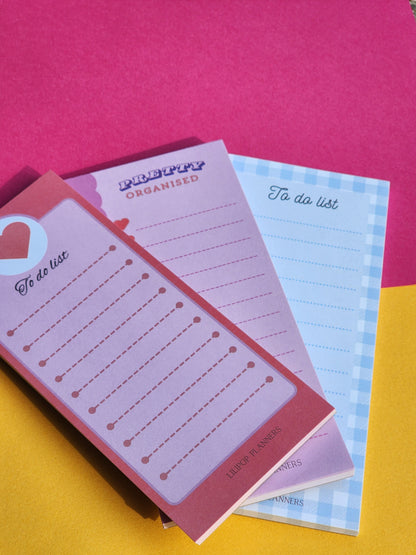 Gingham notepad planner