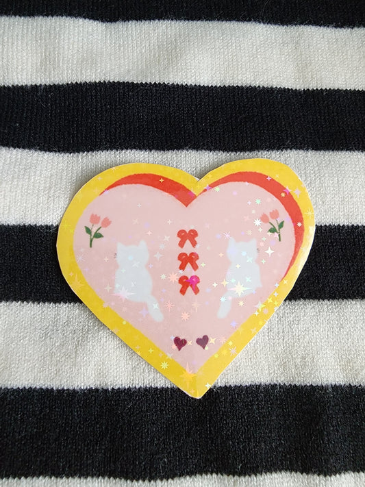 Cat person Yellow (Holographic Sticker)