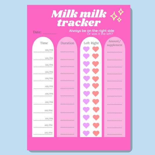 Baby Milk Tracker notepad (A5)