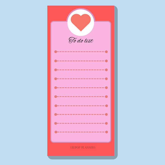 Love note notepad to do list planner